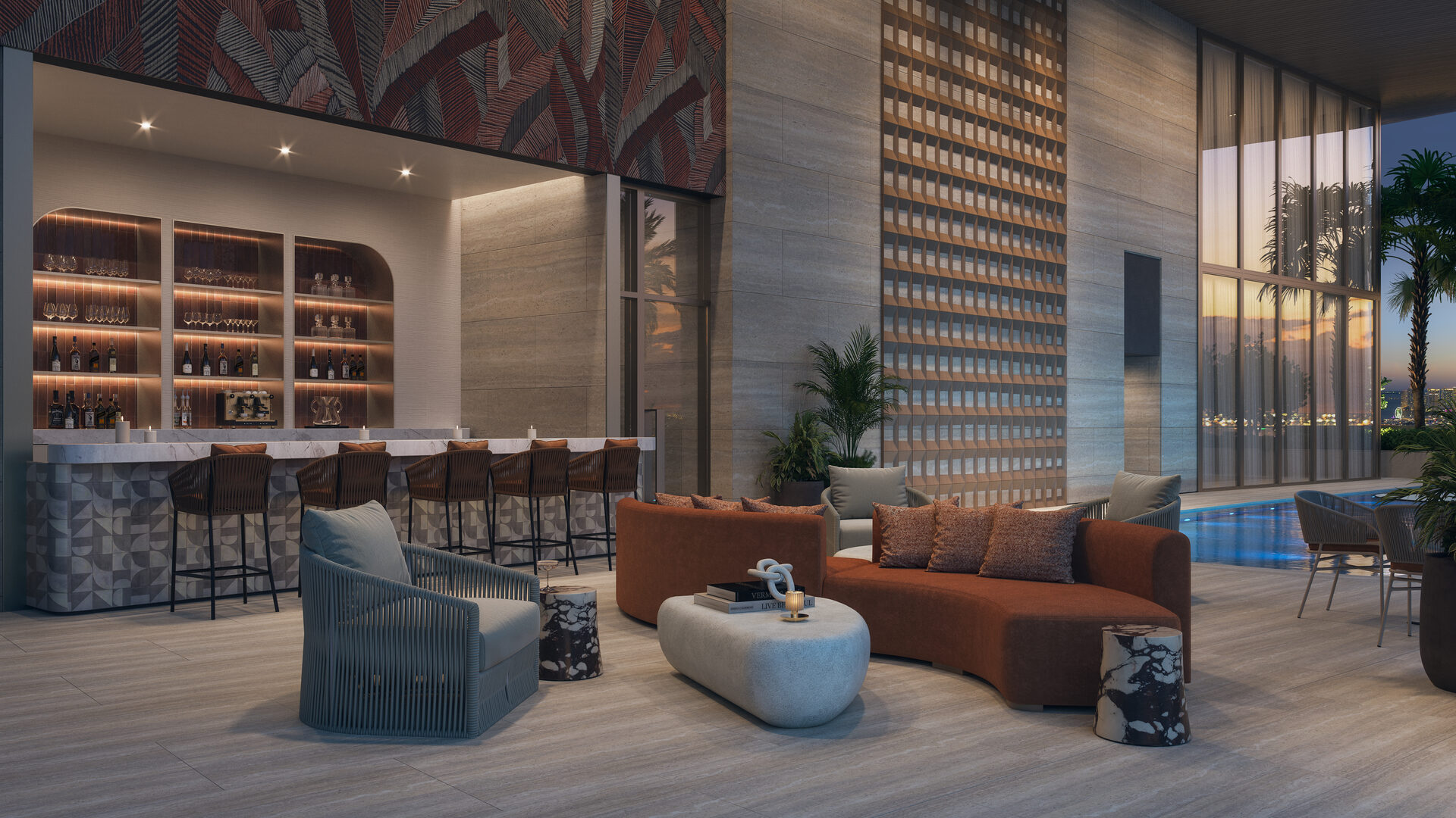 Full-service pool bar